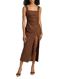 Clemente Linen Midi-Dress