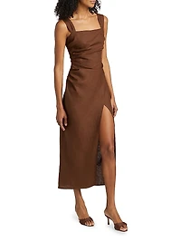 Clemente Linen Midi-Dress