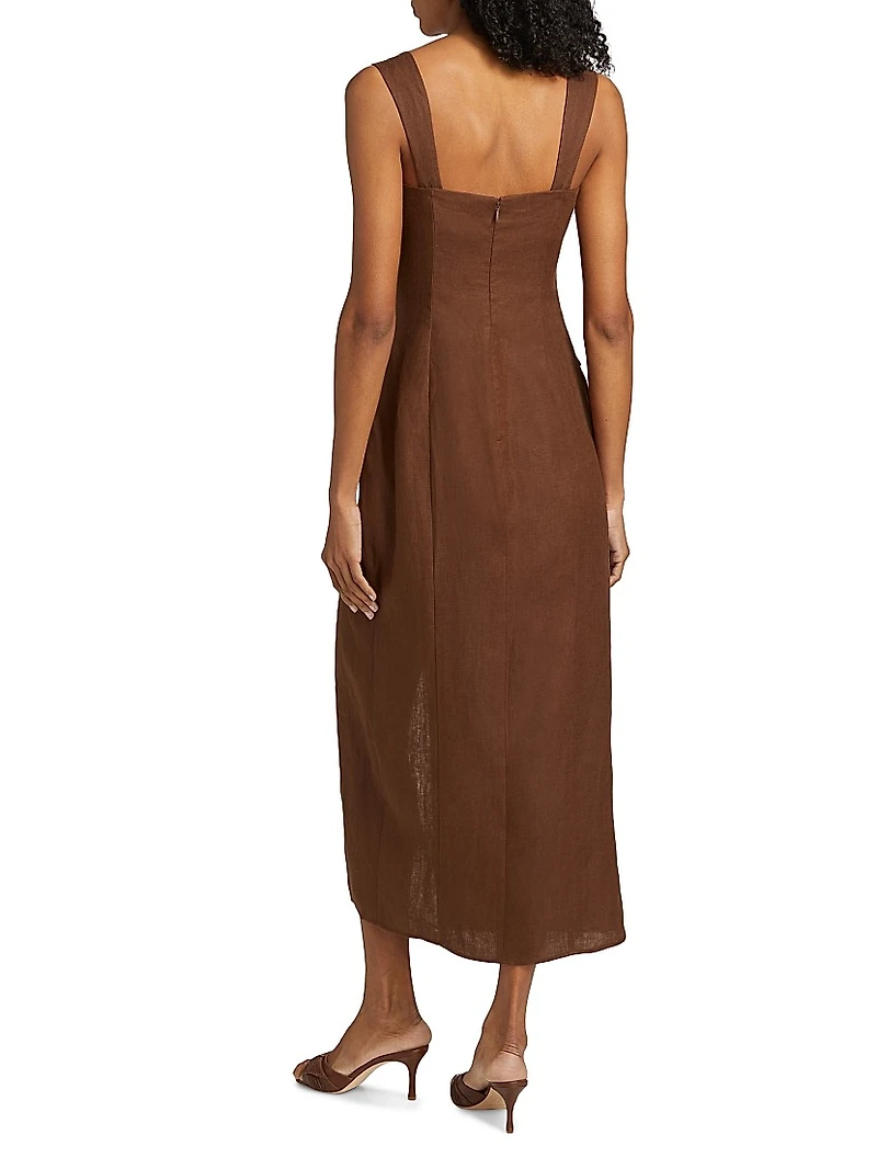 Clemente Linen Midi-Dress