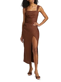 Clemente Linen Midi-Dress