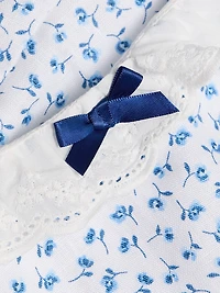 Alice Floral Puff-Sleeve Linen Top