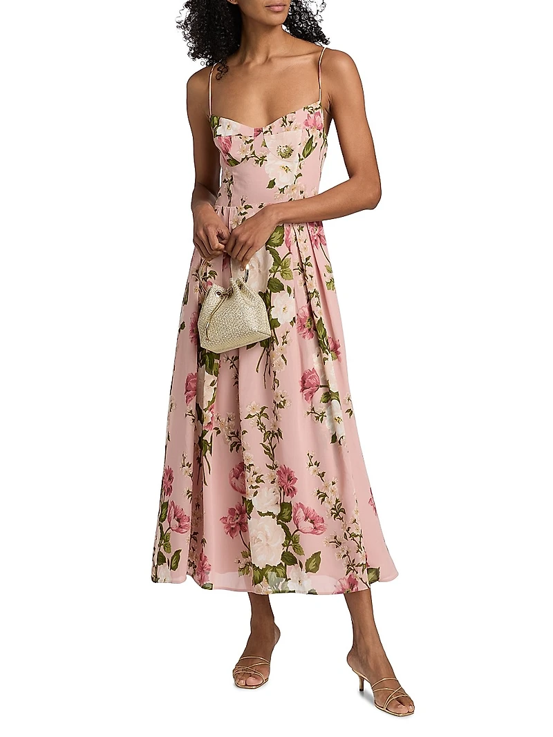 Jaelyn Floral Midi-Dress