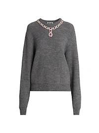 Necklace Rib-Knit Sweater