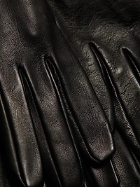 Leather Pleated Midi-Skirt