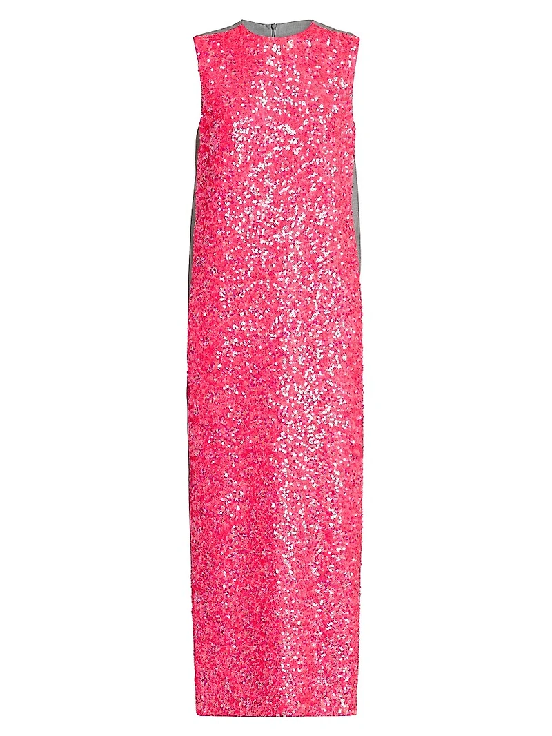 Sequined Mix Media Maxi Dress