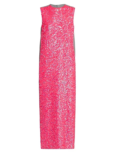 Sequined Mix Media Maxi Dress