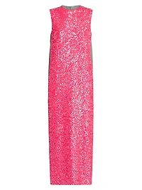 Sequined Mix Media Maxi Dress