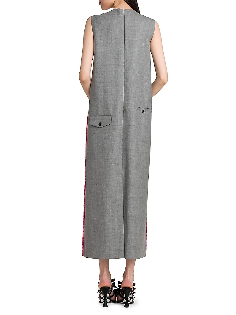 Sequined Mix Media Maxi Dress
