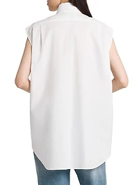 Sleeveless Stretch Poplin Blouse