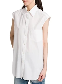 Sleeveless Stretch Poplin Blouse