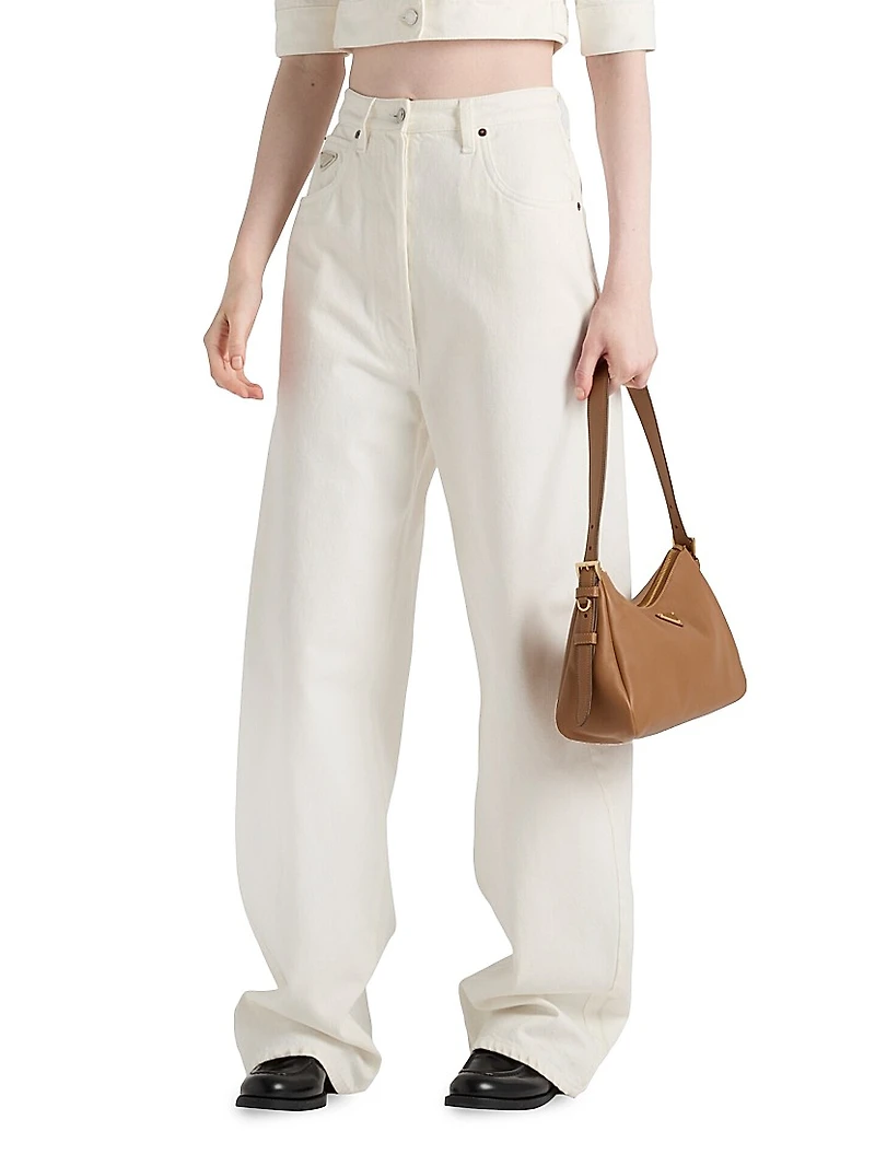 Wide-Leg Denim Jeans