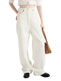 Wide-Leg Denim Jeans