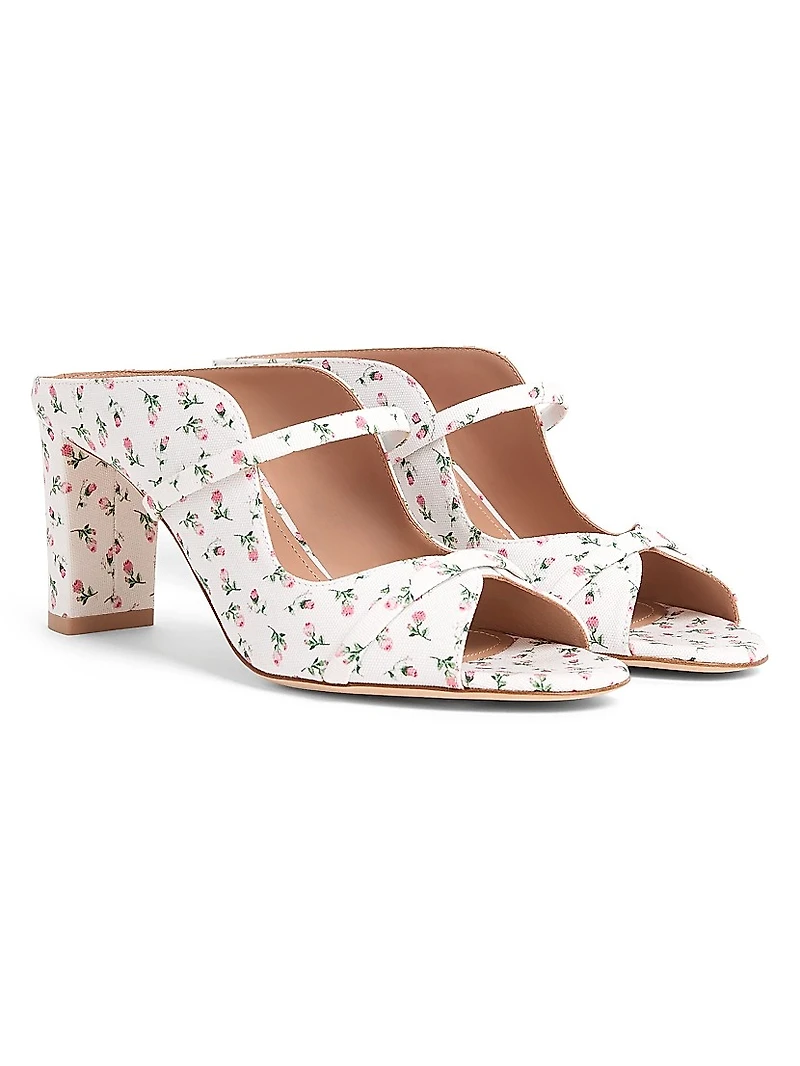 Norah 70MM Floral-Print Block Heel Sandals