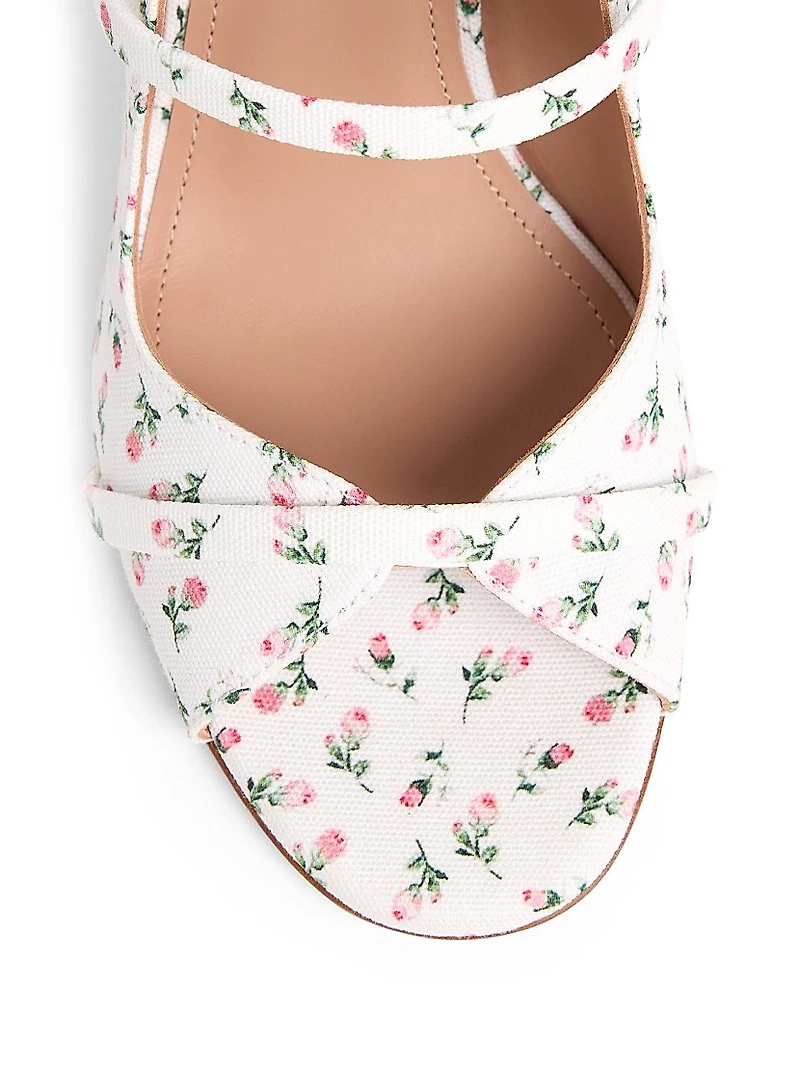 Norah 70MM Floral-Print Block Heel Sandals