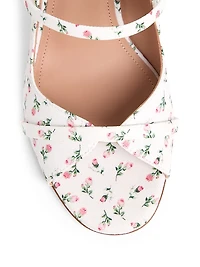 Norah 70MM Floral-Print Block Heel Sandals