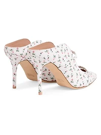 Maureen 85MM Floral-Print Canvas Mules