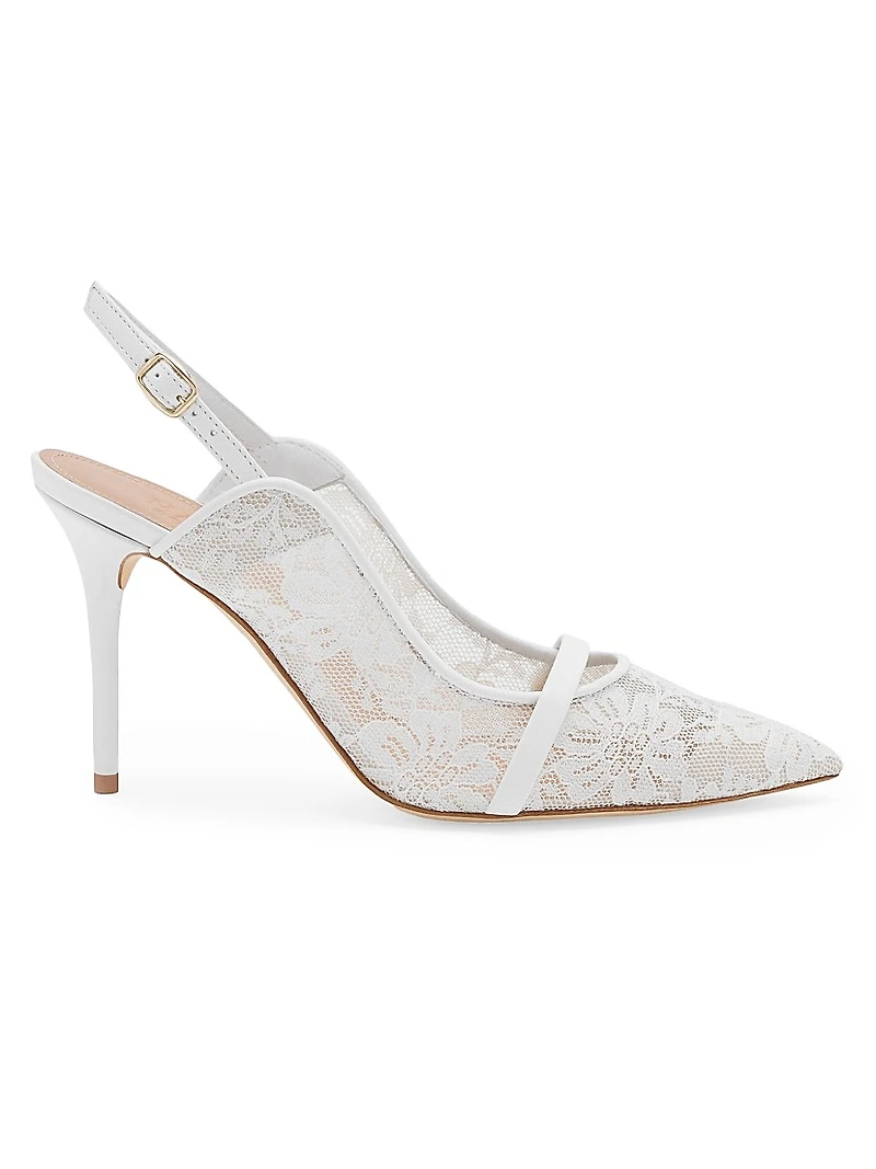 Marion 85MM Lace Slingback Pumps