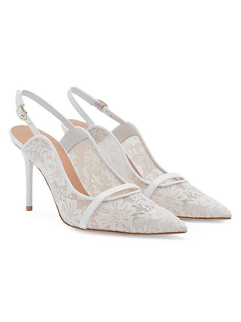 Marion 85MM Lace Slingback Pumps