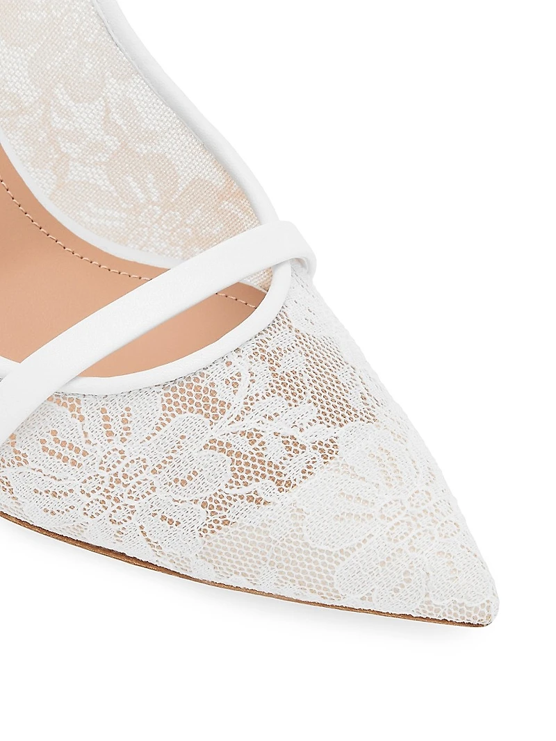 Marion 85MM Lace Slingback Pumps
