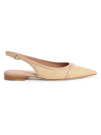 Jama Raffia Slingback Flats