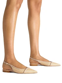 Jama Raffia Slingback Flats