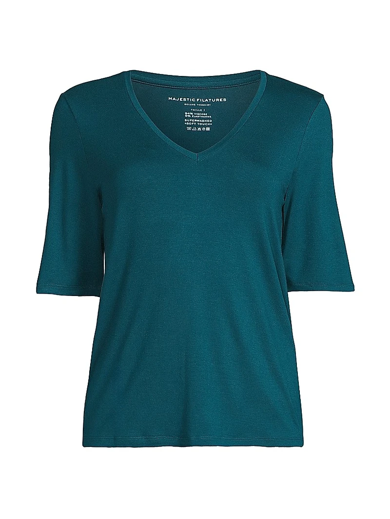 Knit V-Neck T-Shirt