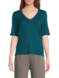 Knit V-Neck T-Shirt