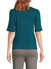 Knit V-Neck T-Shirt