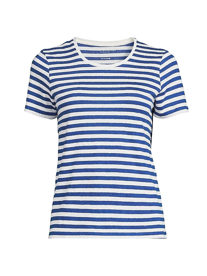 Stretch Linen Striped T-Shirt
