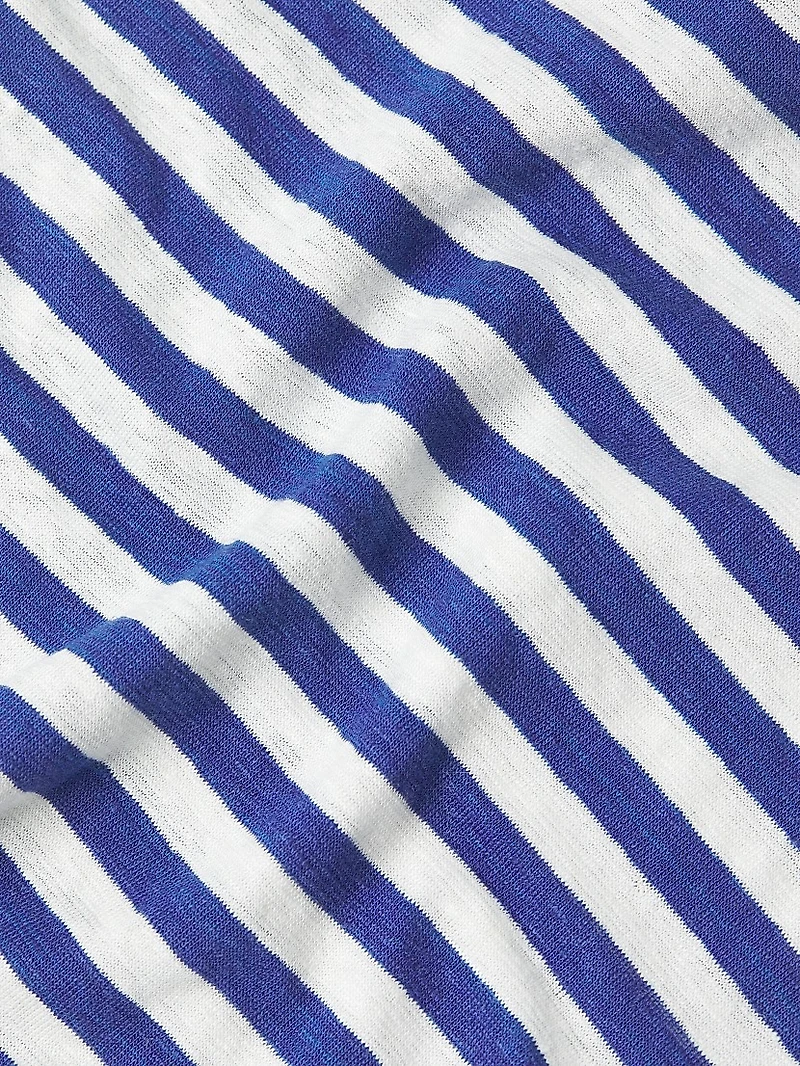 Stretch Linen Striped T-Shirt