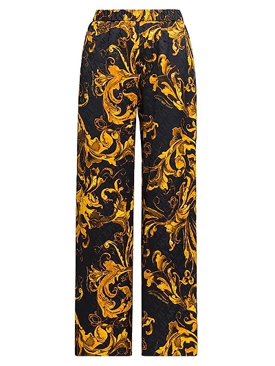 Stretch Baroque Straight-Leg Pants
