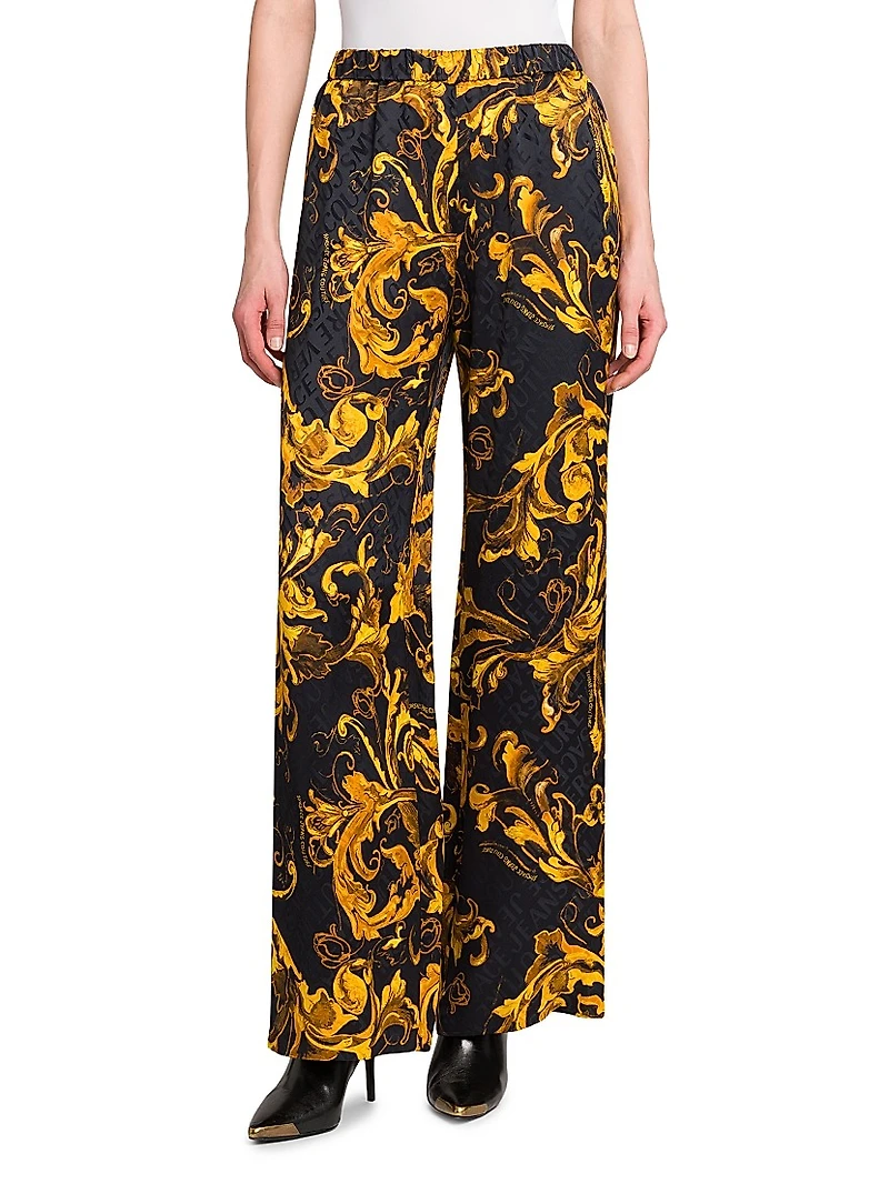 Stretch Baroque Straight-Leg Pants
