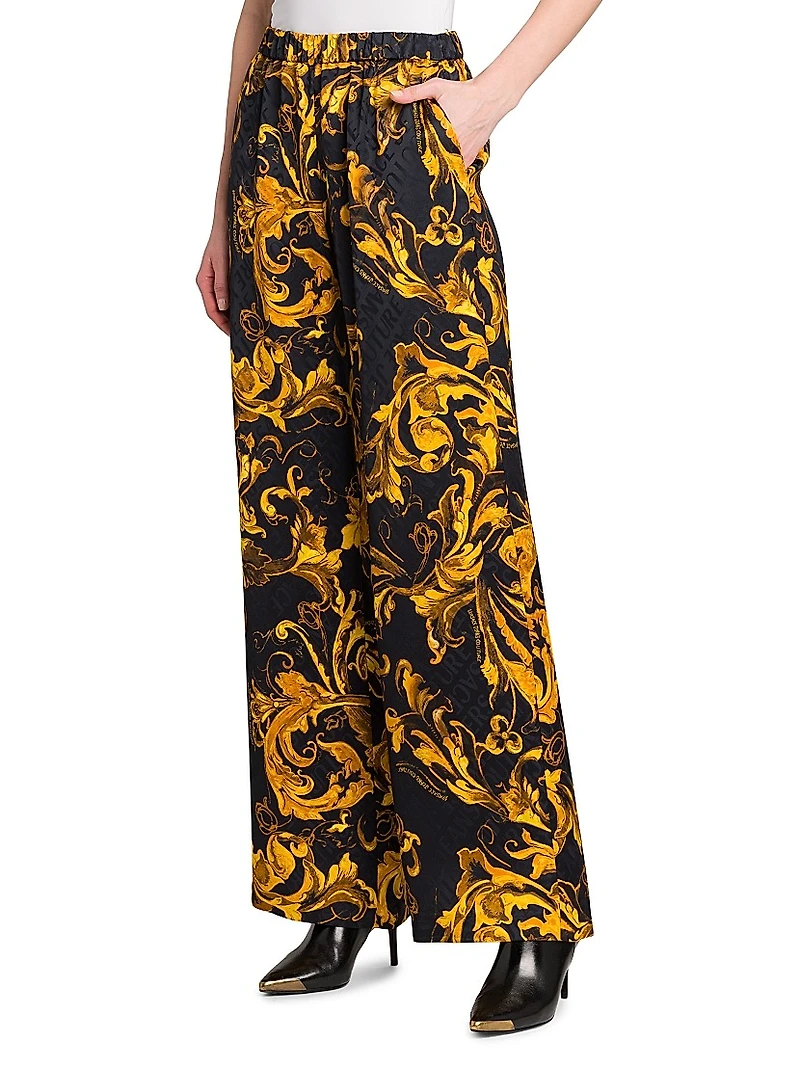 Stretch Baroque Straight-Leg Pants