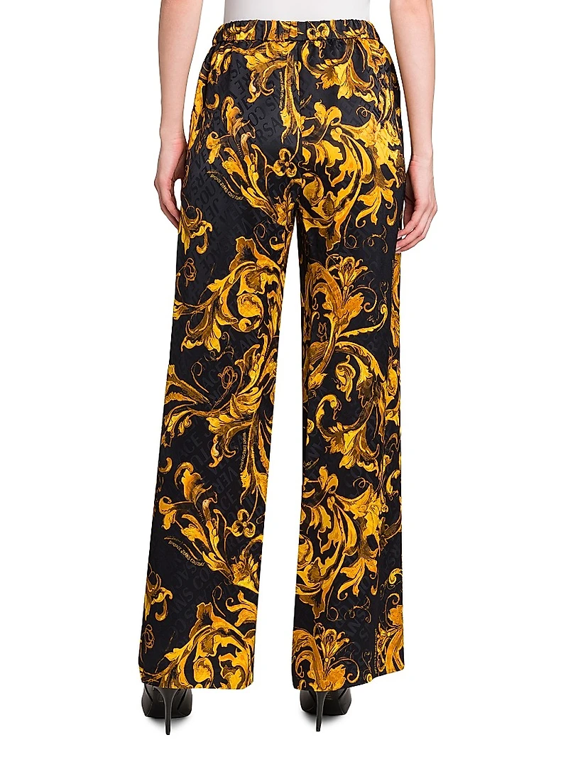 Stretch Baroque Straight-Leg Pants