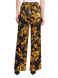 Stretch Baroque Straight-Leg Pants