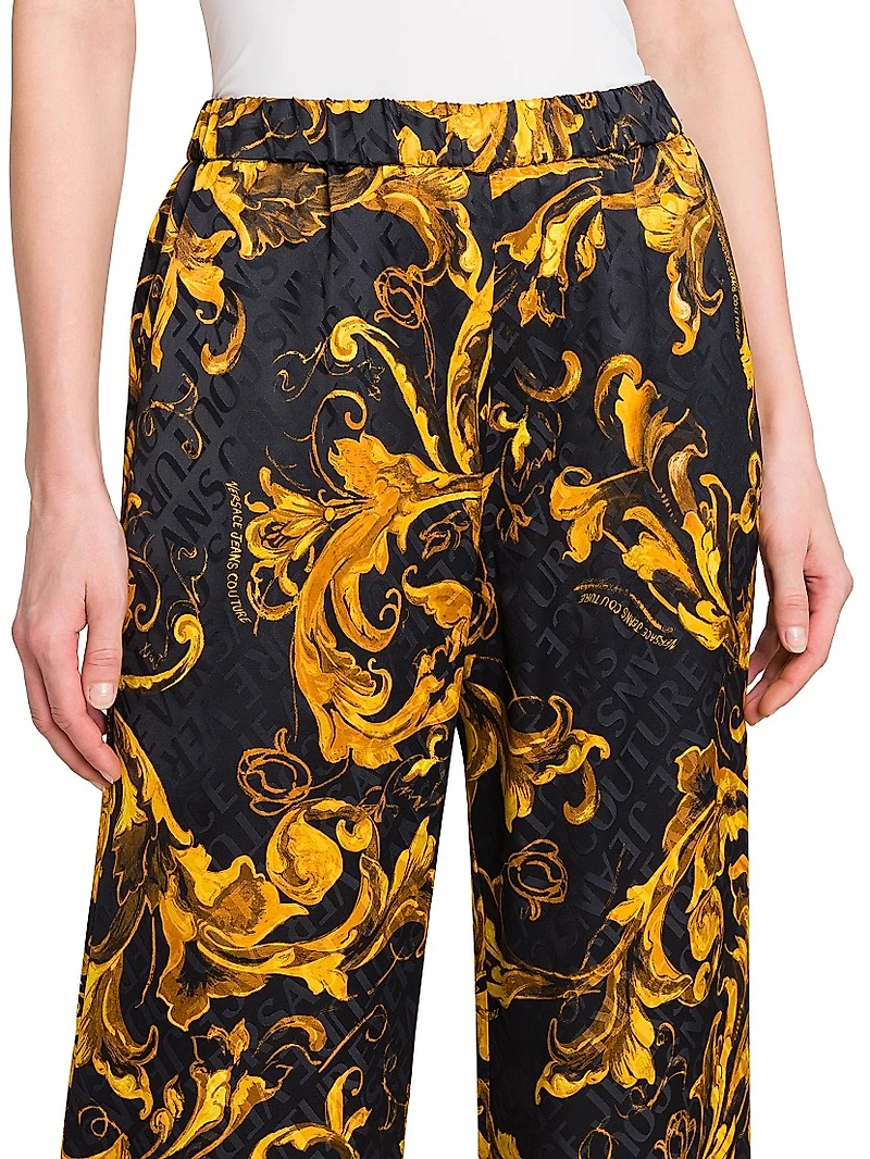 Stretch Baroque Straight-Leg Pants