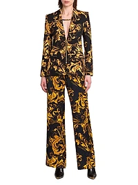 Stretch Baroque Straight-Leg Pants