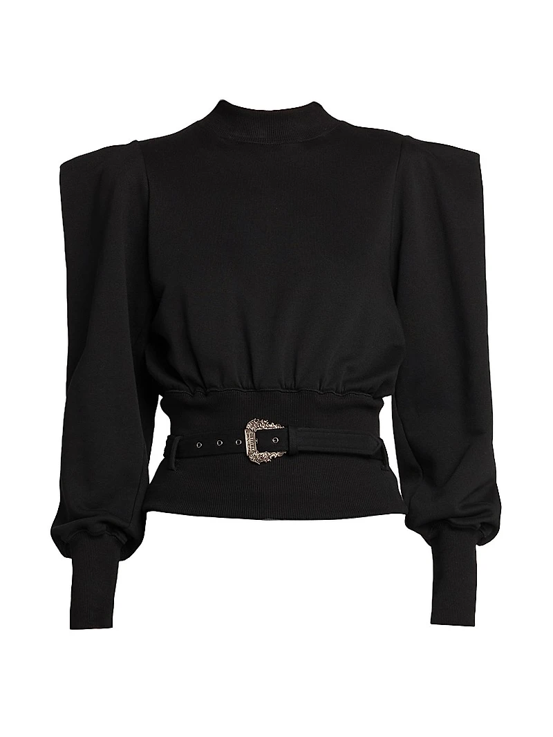 Cinched Cotton Sweatshirt