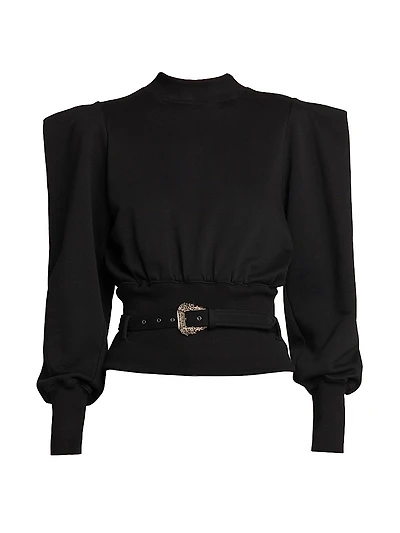 Cinched Cotton Sweatshirt