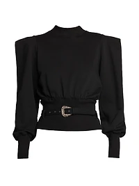 Cinched Cotton Sweatshirt