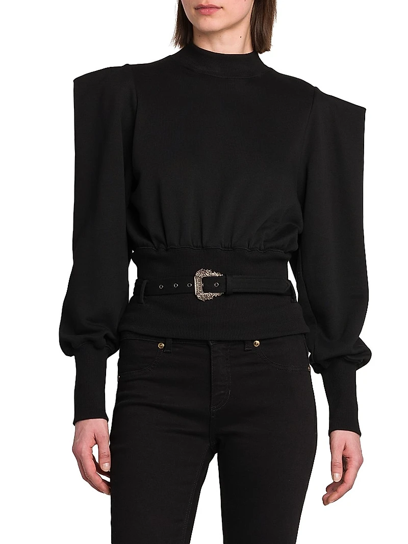 Cinched Cotton Sweatshirt