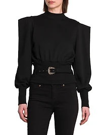 Cinched Cotton Sweatshirt
