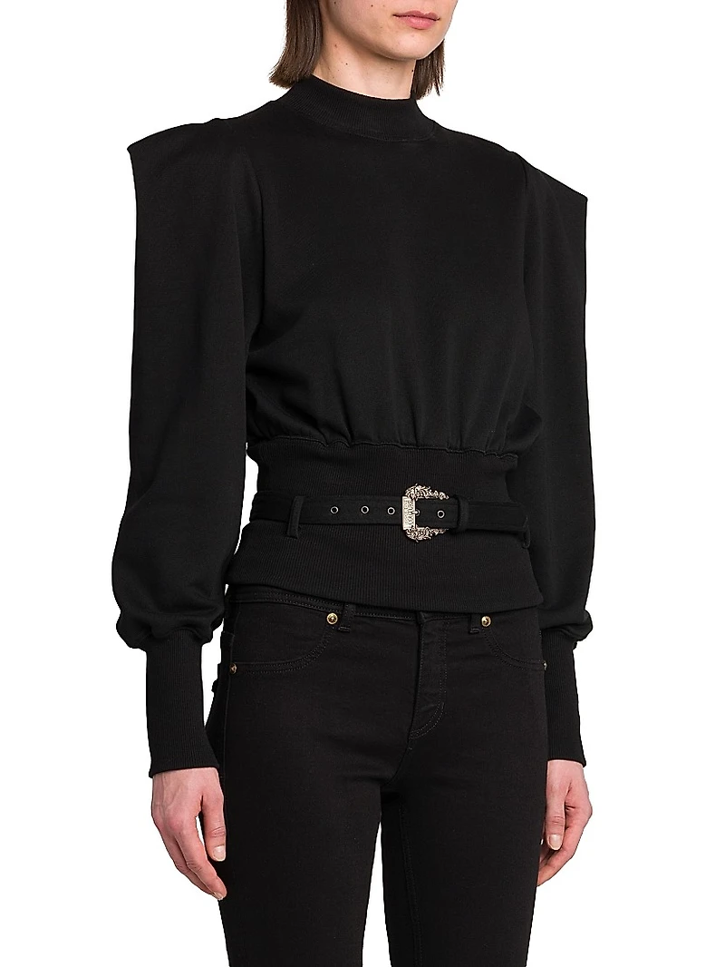 Cinched Cotton Sweatshirt