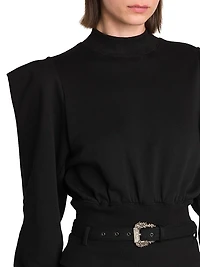 Cinched Cotton Sweatshirt