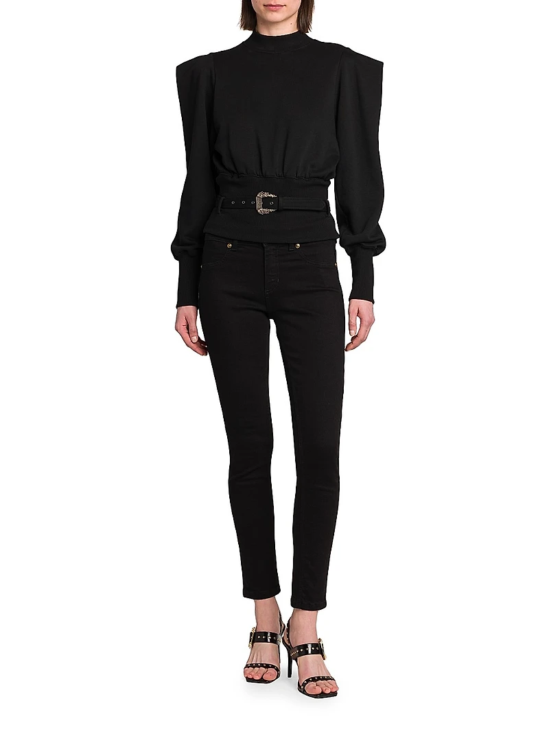 Cinched Cotton Sweatshirt
