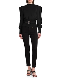 Cinched Cotton Sweatshirt