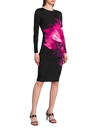 Floral Jersey Knee-Length Dress