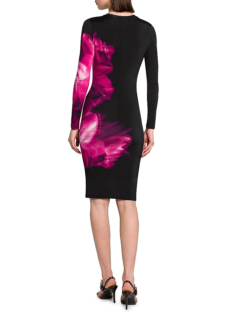 Floral Jersey Knee-Length Dress