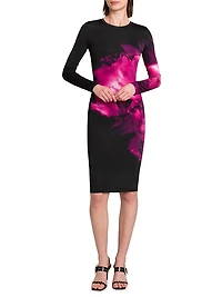 Floral Jersey Knee-Length Dress