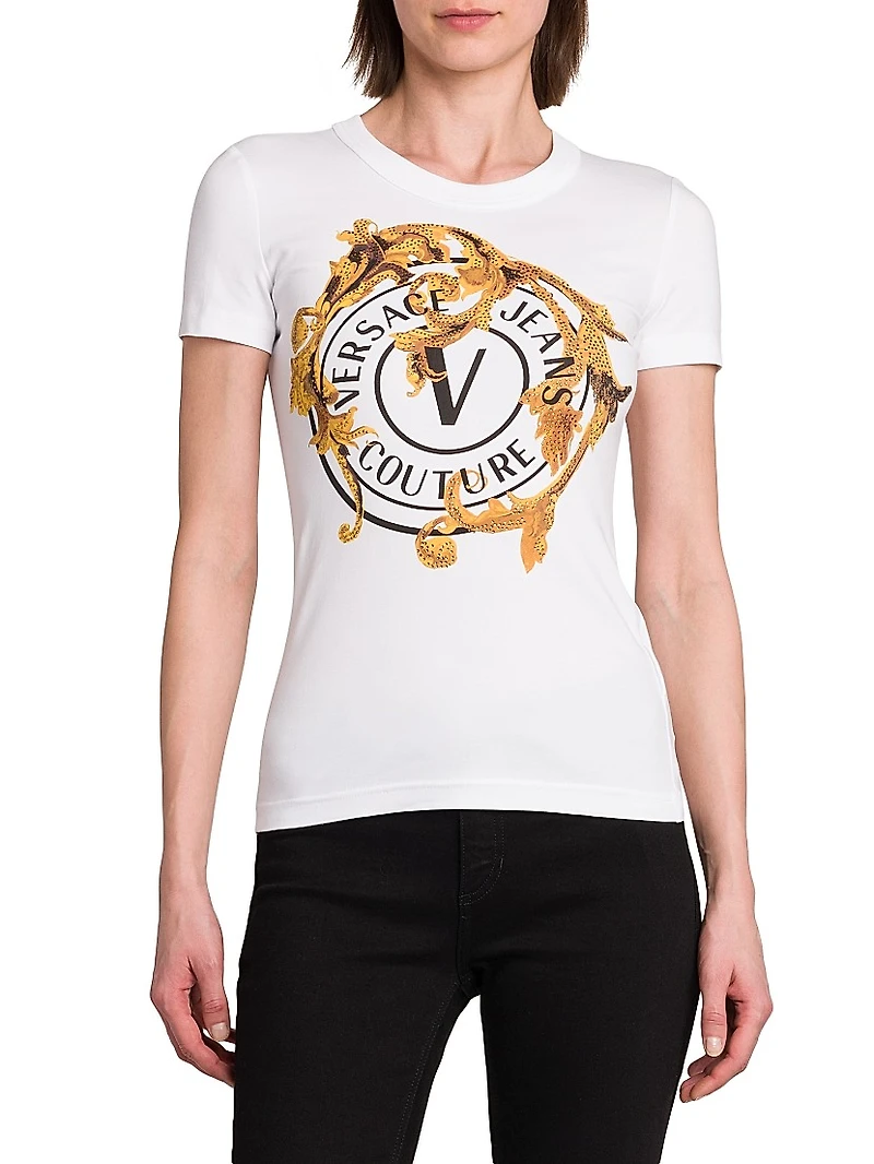 Logo Crewneck Stretch-Cotton T-Shirt